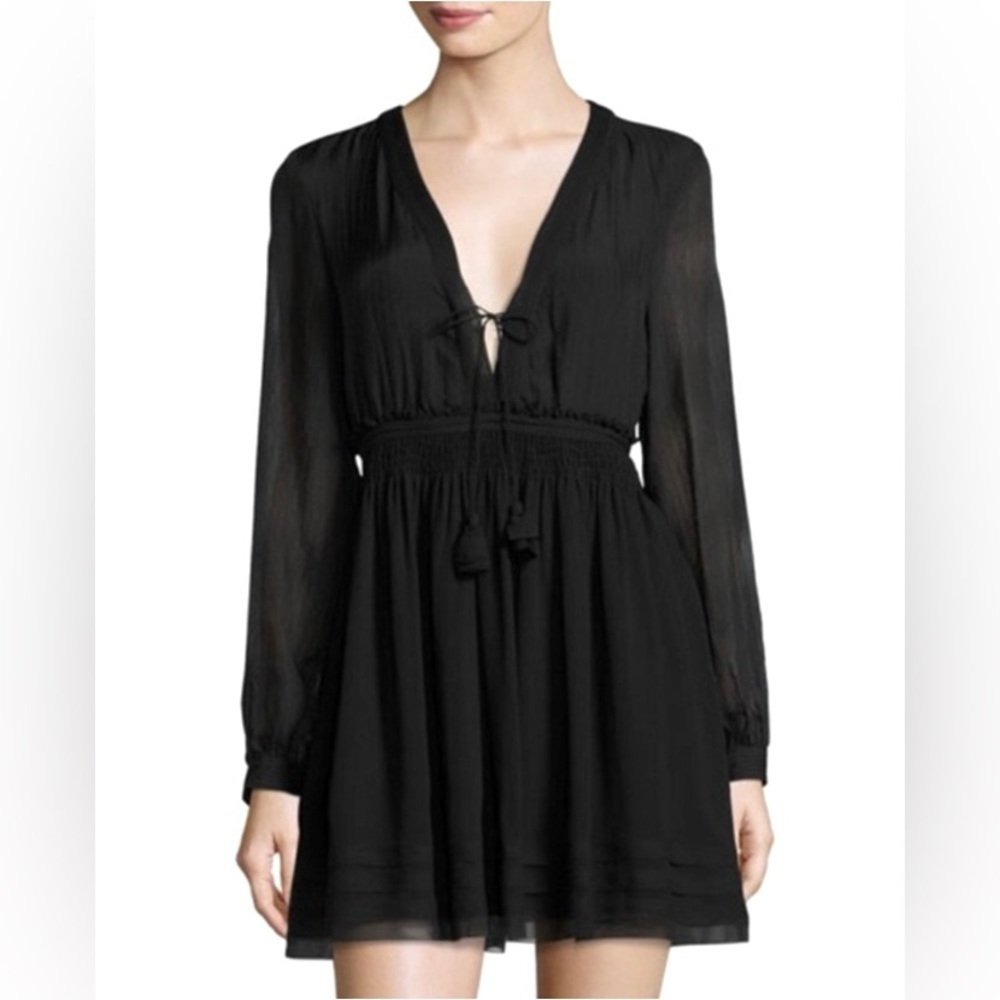 Calypso St Barth Silk Tissa Mini Dress Black XS